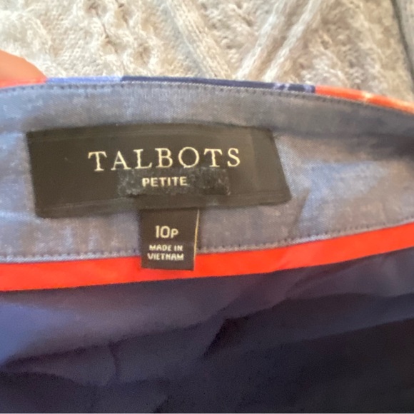 Talbots navy coral rose floral skirt knee length - Picture 4 of 8